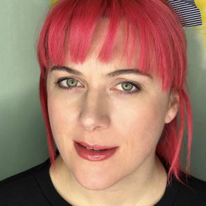 Woman cosmetic lip blush tattoo